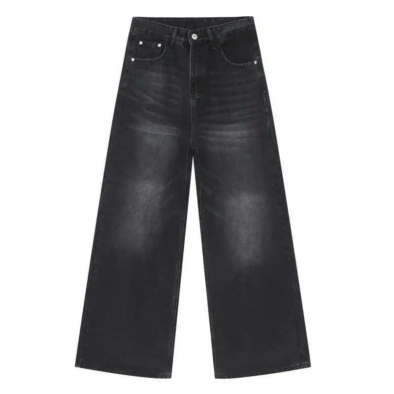 American Style Men's Jeans - Gradient Color Button Pockets Straight Wide Leg Denim Pants for Casual Wear | Spring Fashion Trend | Perfect for Streetwear, Dating & Daily Outfits (Style 9C4510)
