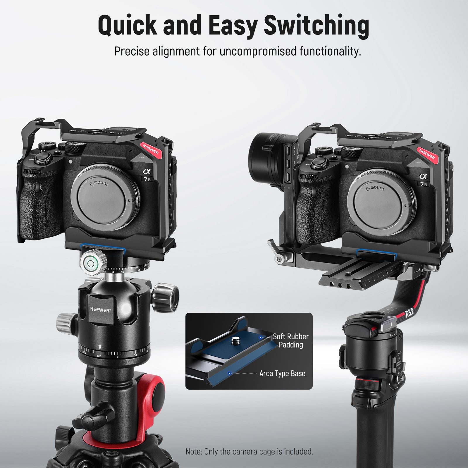 NEEWER CA004 Camera Cage for Sony a7RV, a7IV, a7RIV, a7SIII, a1 - Professional Aluminum Alloy DSLR Rig for Videography & Photography - Perfect for Vlogging, Filmmaking, and Studio Shooting