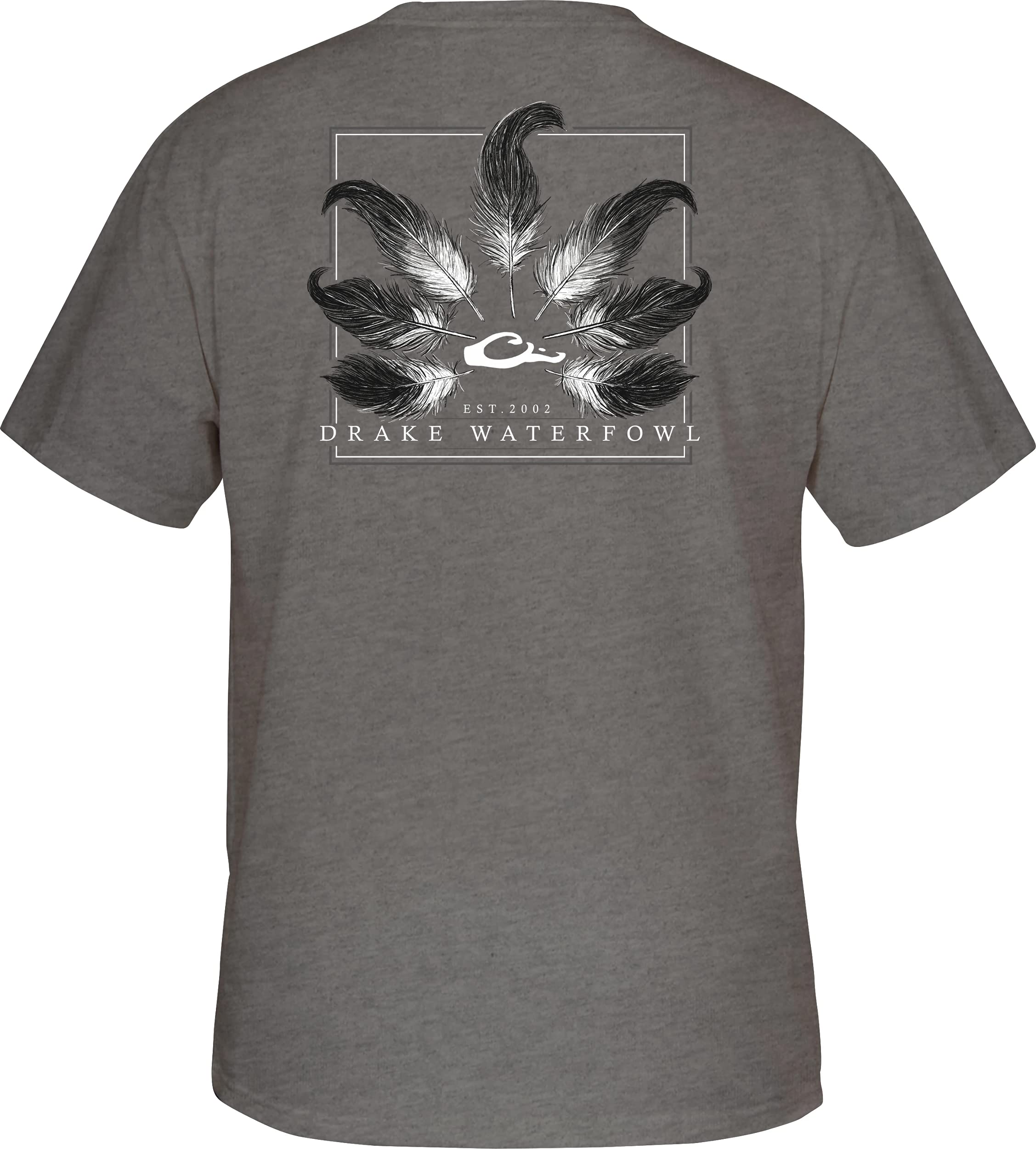 Drake Waterfowl Tail Feather Short Sleeve T-Shirt for Men - Comfortable Hunting & Outdoor Casual Wear - Perfect for Waterfowl Hunting, Fishing, and Outdoor Adventures
