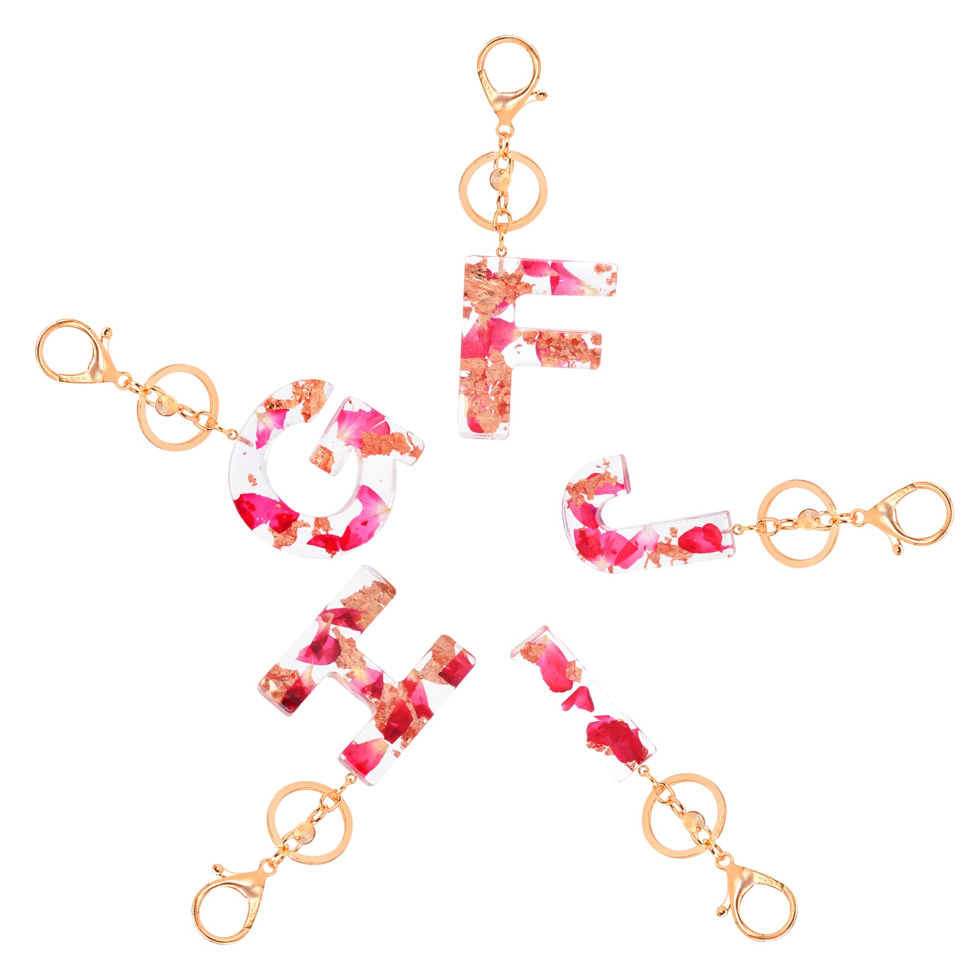 Personalized Alphabet Resin Keychain - Custom Dried Flower Initial Letter Keyring, Cute Kawaii Gifts for Women & Girls | Perfect for Birthdays, Valentine's Day & Friendship Gifts