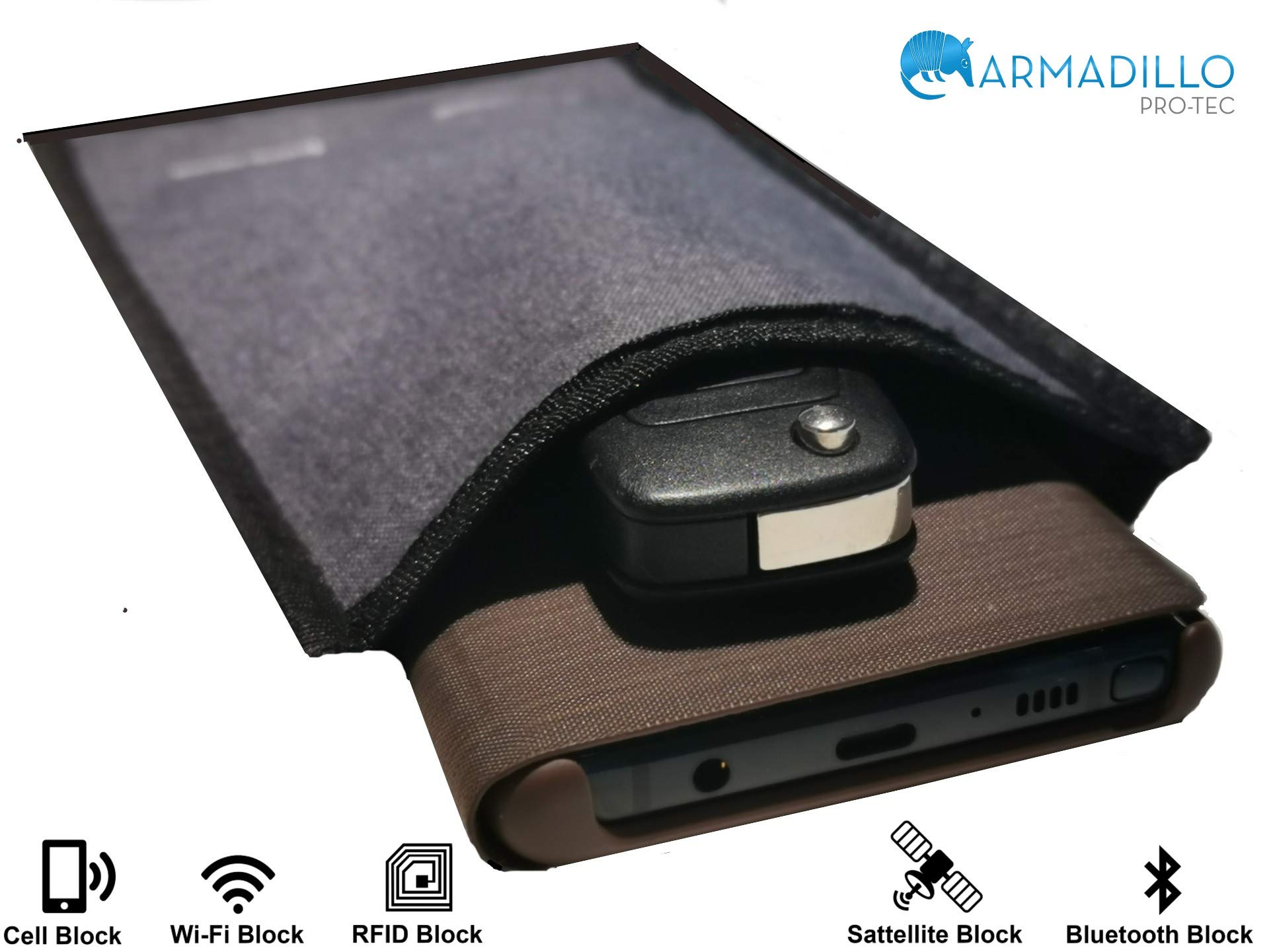 Faraday Bag for Cell Phone & Key Fob - RFID Signal Blocking Pouch for Anti-Tracking, Anti-Hacking & Theft Protection - Secure Your Devices at Home, Travel or Public Places