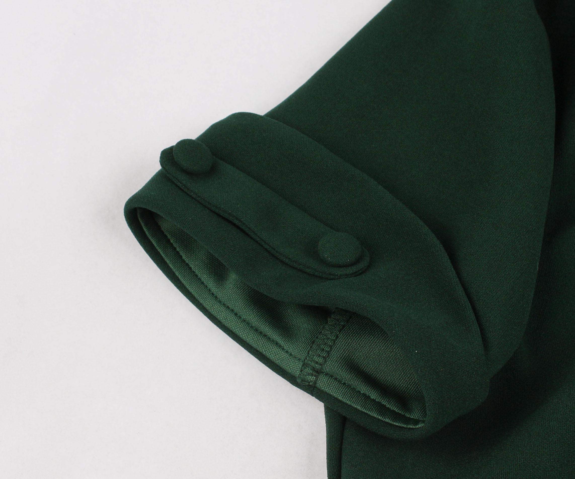 Wellwits Women's Ruched Wrap Cocktail Dress - Vintage Style Work Dress for Office, Party & Special Occasions