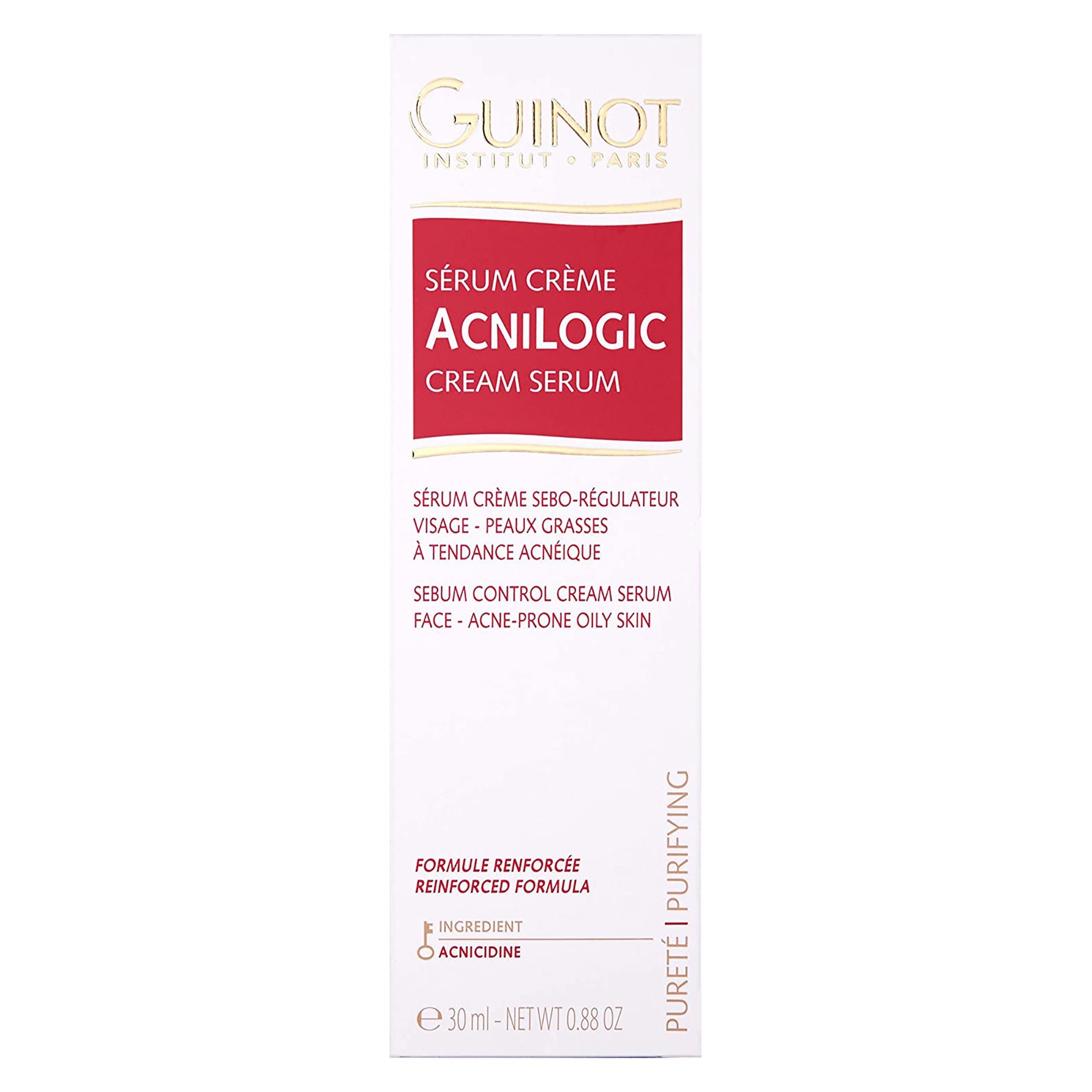 Guinot AcnilLogic Cream Serum for Acne-Prone Skin | Oil-Free Moisturizer & Blemish Treatment | Perfect for Daily Skincare Routine & Post-Breakout Care