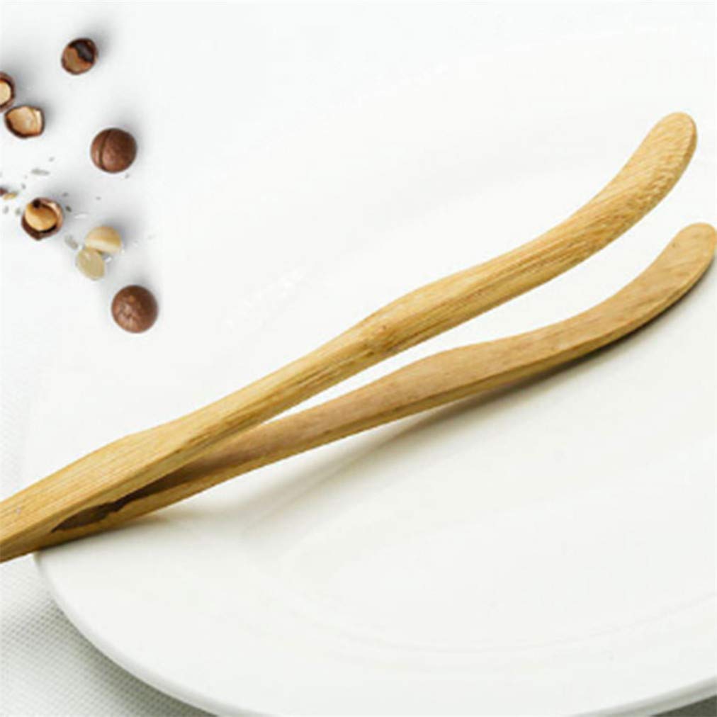 Sevenfly Reusable Wooden Tea Tongs - Chinese Style Bamboo Tweezers for Tea Leaves, Cooking, Toast, Pickles - Natural Wood Color Kitchen Utensil for Tea Ceremony, Baking & Food Serving