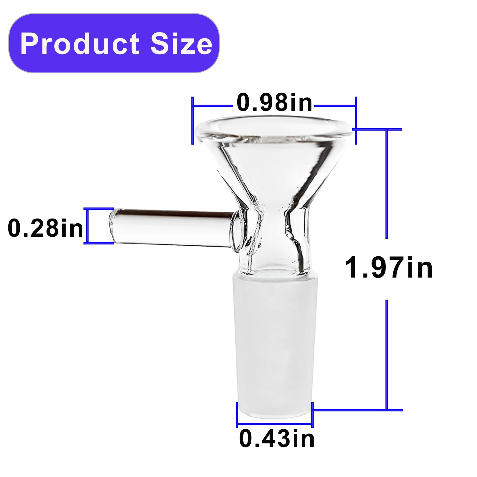 6Pcs 14mm Glass Funnel Set - 14mm Male Glass Slide Bowl & Scientific Test Funnel - Clear Lab Glassware for Chemistry Experiments & Smoking Accessories - Perfect for Laboratory Use & Herbal Preparation