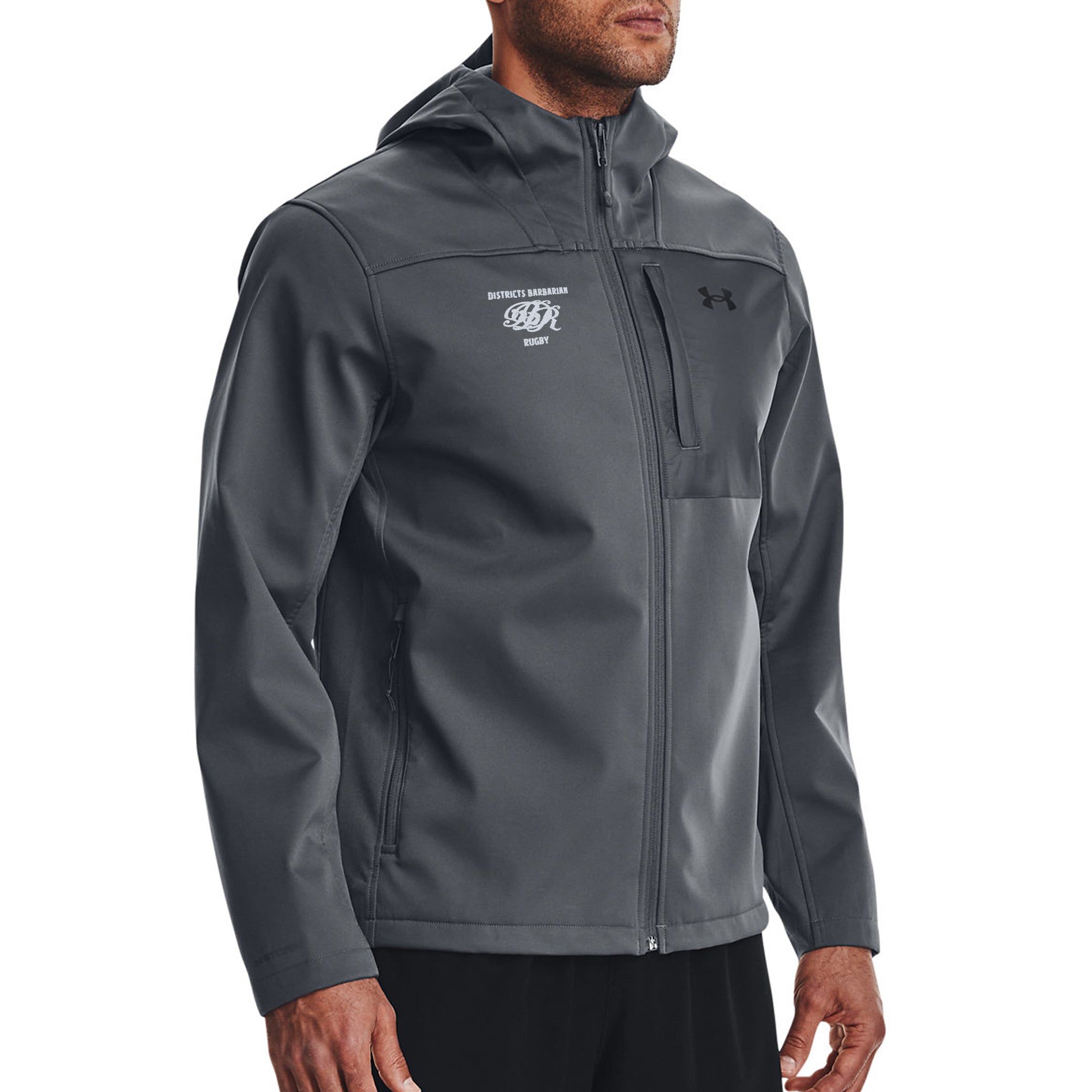 Districts Barbarian RFC Coldgear Infrared Hooded Jacket for Men - Winter Running, Hiking & Outdoor Sports - Windproof & Thermal Insulated Coat
