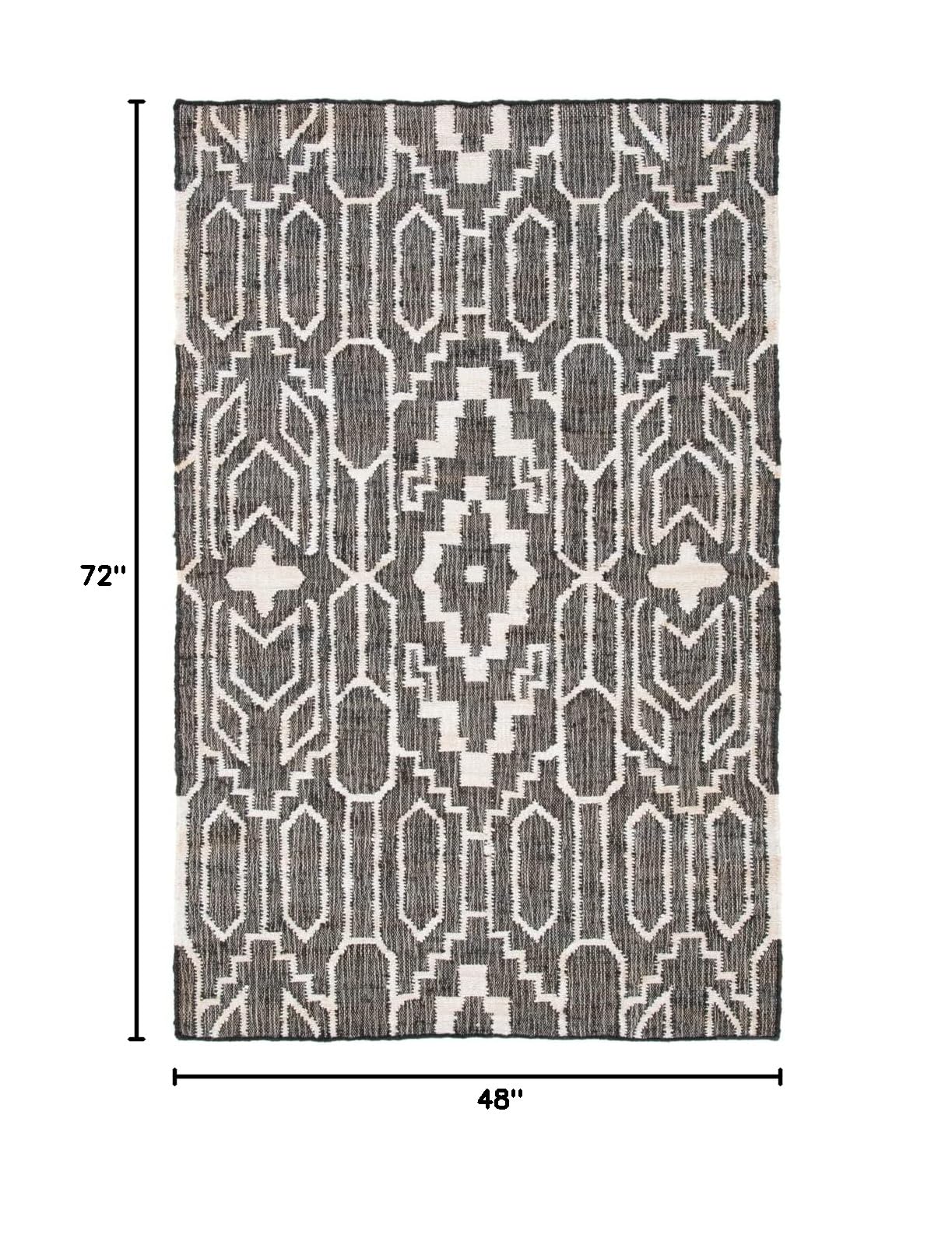 SAFAVIEH Handmade Jute Accent Rug 4' x 6' - Natural Fiber Collection in Black & Ivory | Non-Slip & Durable for High Traffic Areas | Perfect for Entryway, Living Room, Bedroom & Home Decor (NFB750Z)