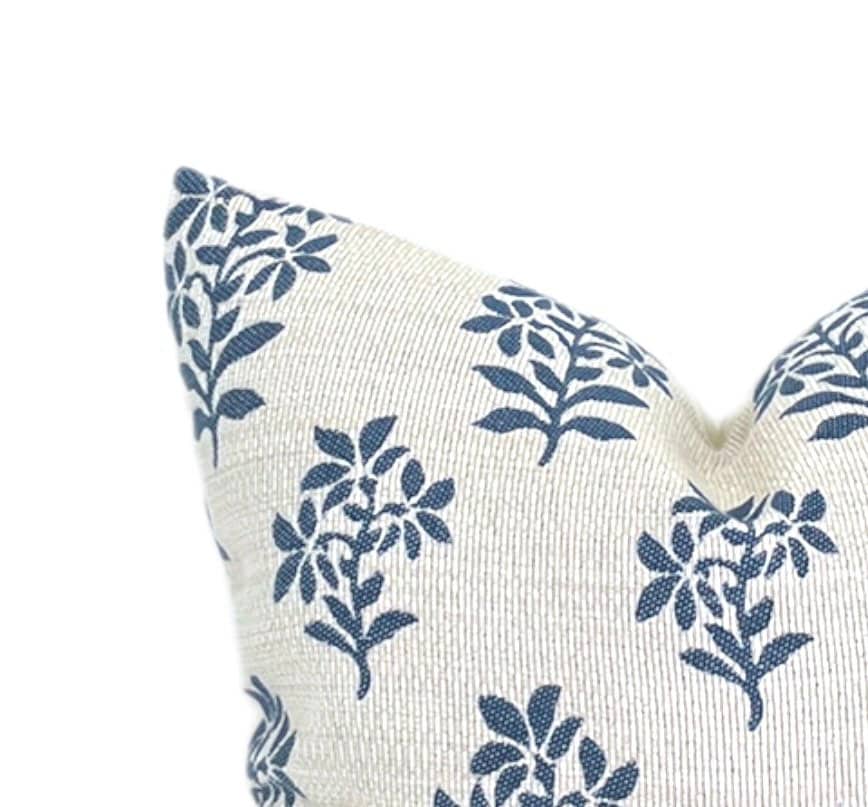 Peter Dunham OUTDOOR Asha White Indigo Printed Cotton Fabric - Perfect for Outdoor Cushions, Patio Furniture & Home Decor