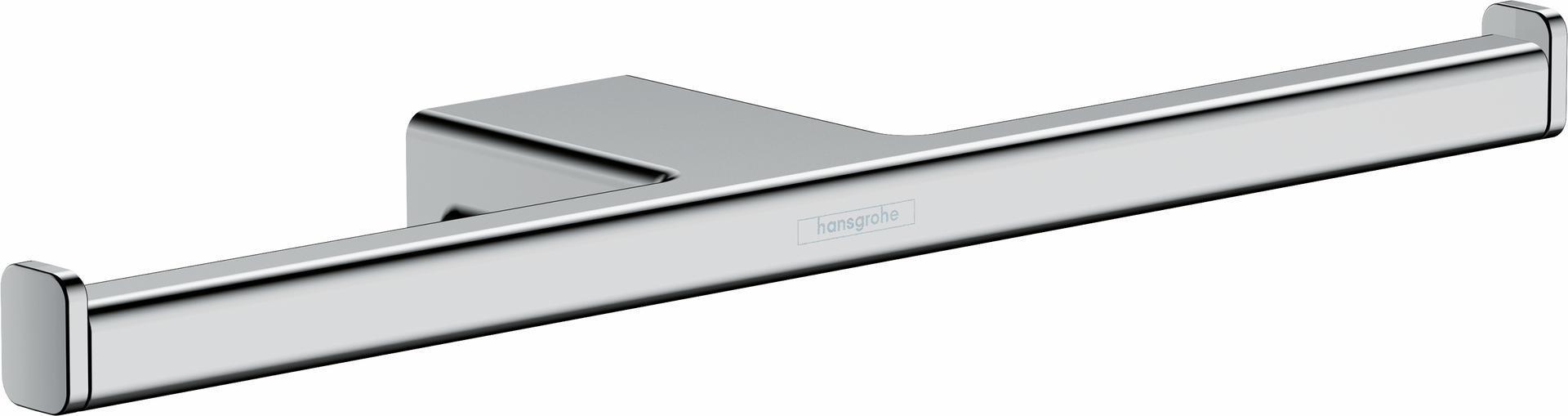 Hansgrohe 41748000 Chrome AddStoris Toilet Paper Holder - Modern Bathroom Tissue Roll Stand for Home, Hotel & Office Use