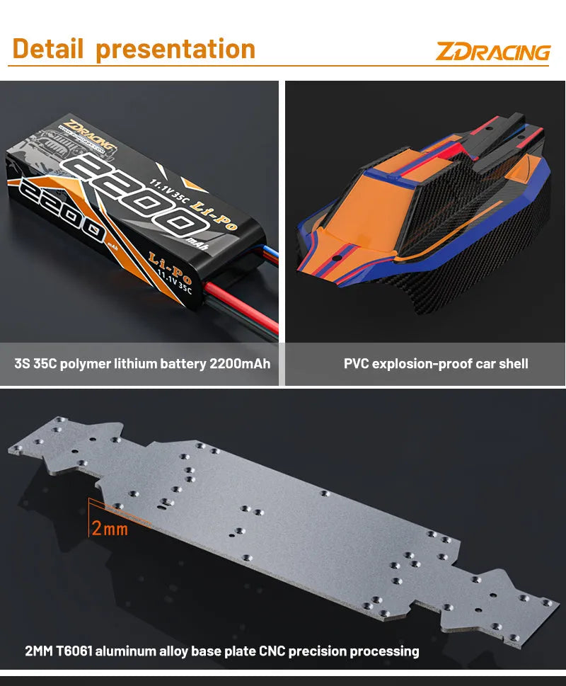 **ZD Racing BX 12 1/12 Scale 4WD RC Car - 70km/h High Speed, 3S Brushless Motor, 2.4G RTR, Oil-Filled Shocks - Off-Road Racing Truck for Adults & Kids (Perfect for Backyard, Park & Track Racing)**