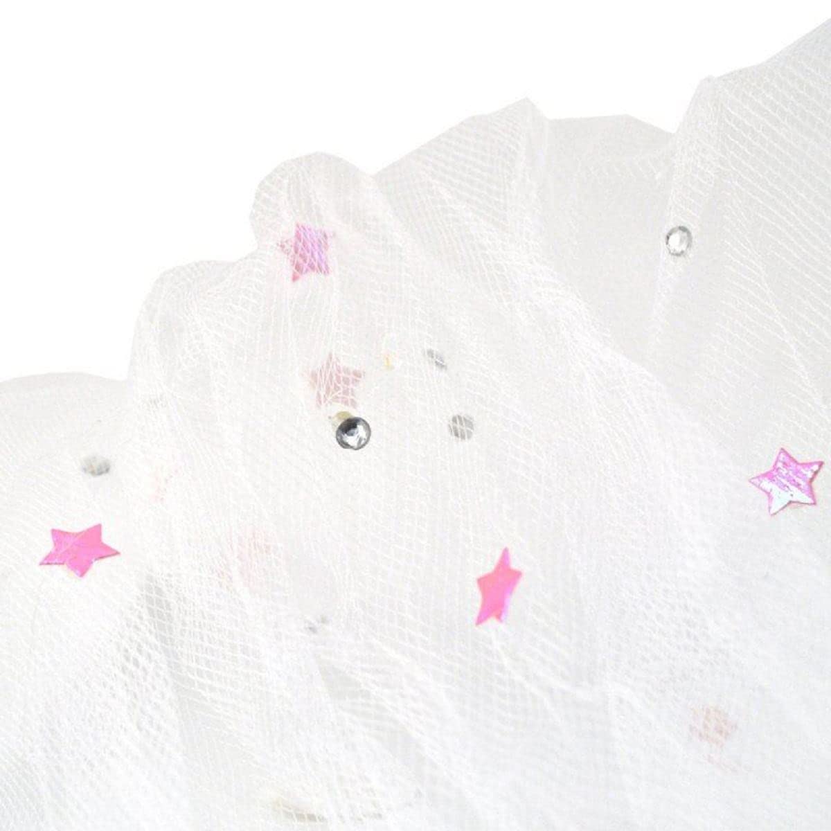 White Short Bridal Veil Comb with Stars - Wedding Veil Hair Accessory for Bride to Be, Hen Night & Bachelorette Party - Perfect for Bridal Showers, Weddings, and Special Occasions