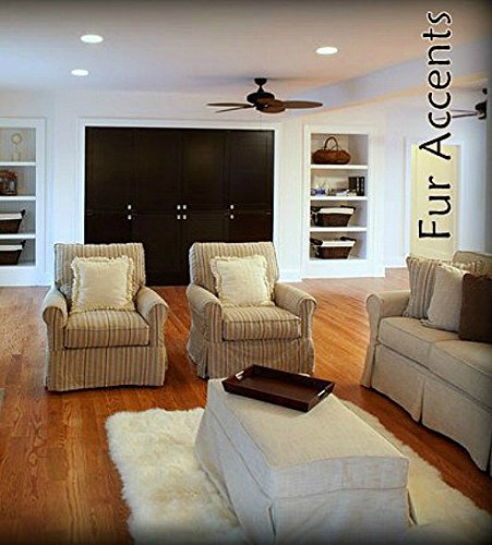 Soft Rectangle Shag Rug for Kids Playroom, Nursery, Crib - Faux Fur Shaggy Sheepskin Carpet (4'x5', Bright White) - Perfect for Play Areas, Bedrooms & Cozy Home Decor