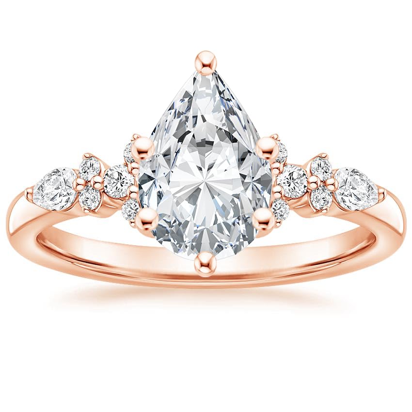 1.00 CT Pear Shape Moissanite Engagement Ring Set for Women - Vintage Halo Wedding Bridal Set in 925 Silver/10K/14K/18K Solid Gold - Anniversary & Promise Gift - Perfect for Proposals, Weddings & Special Occasions