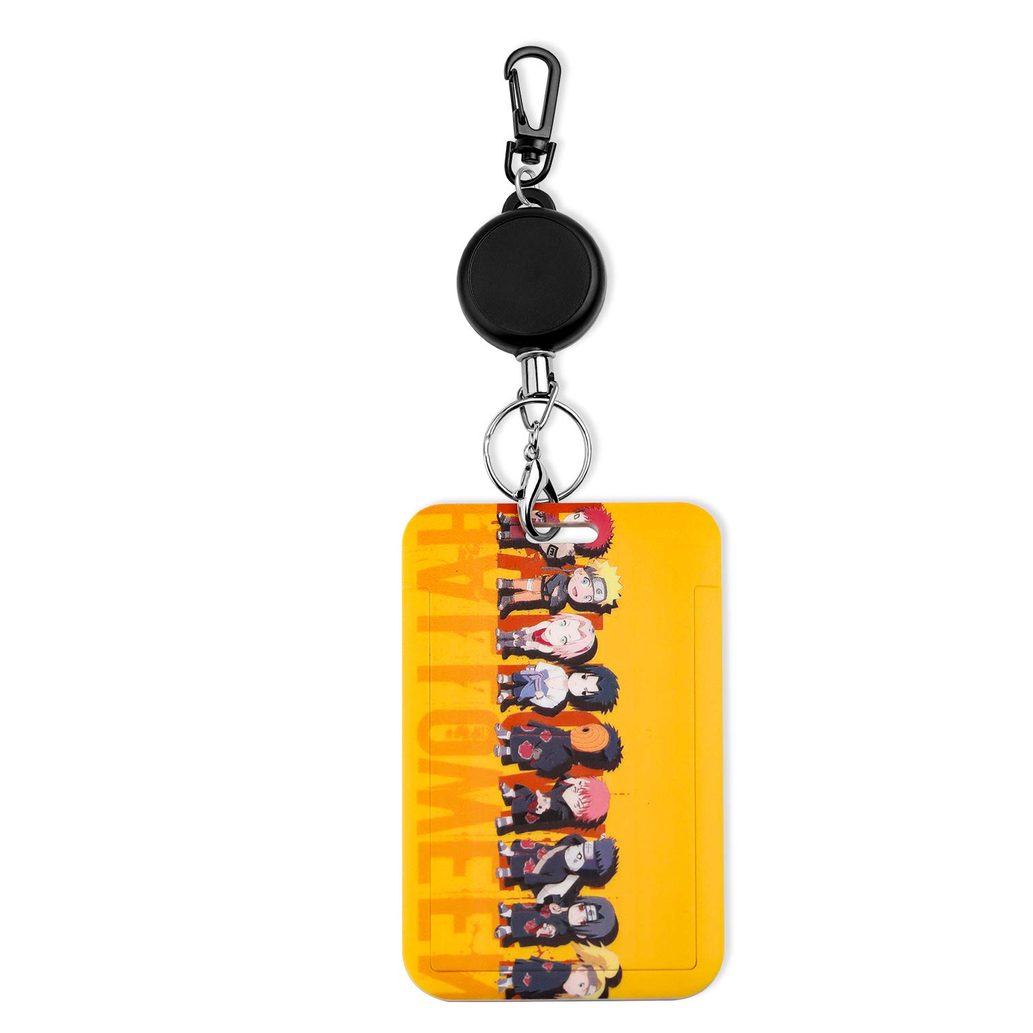 **Premium Anime Akatsuki Lanyard with ID Holder - Retractable Reel Clip & Lobster Carabiner for Keys, Badges, Cards - Perfect for Cosplay, Conventions, Work & School**
