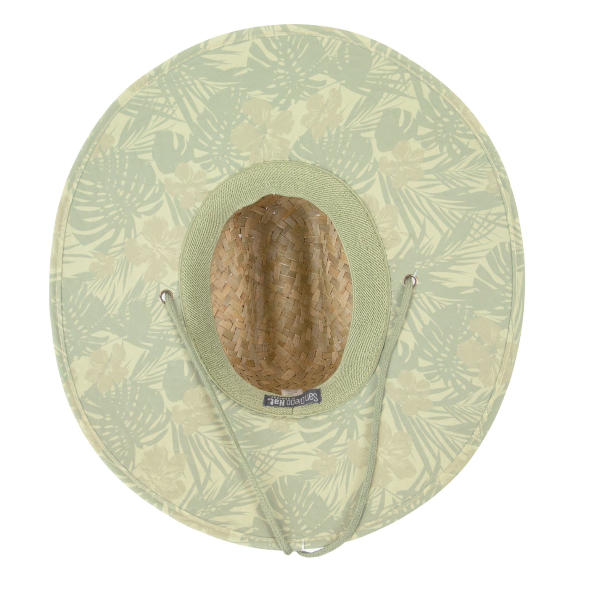 Men's Lifeguard Straw Hat with Under Brim Print & Adjustable Chin Cord - Perfect for Beach, Pool, and Outdoor Summer Activities