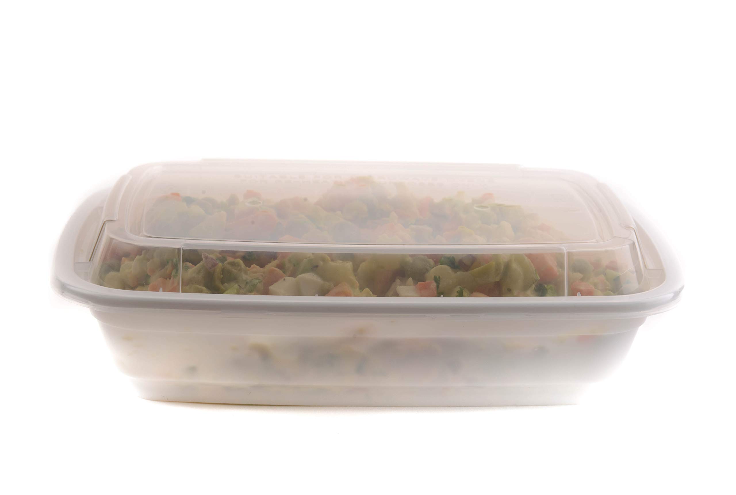 EcoQuality 300-Pack White Rectangle Meal Prep Containers with Lids | BPA-Free Microwave & Dishwasher Safe Food Storage Bento Box | Ideal for Meal Prepping, Lunch Boxes, Stir Fry & Freezer Storage (24 oz)