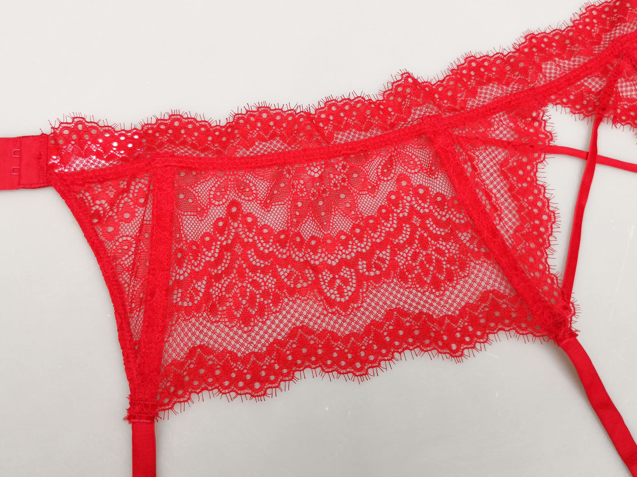 TVRtyle Black Lace Eyelash Garter Belt for Women - Sexy Metal Clip Stocking Holder | Perfect for Bridal Lingerie, Boudoir Photography & Romantic Nights