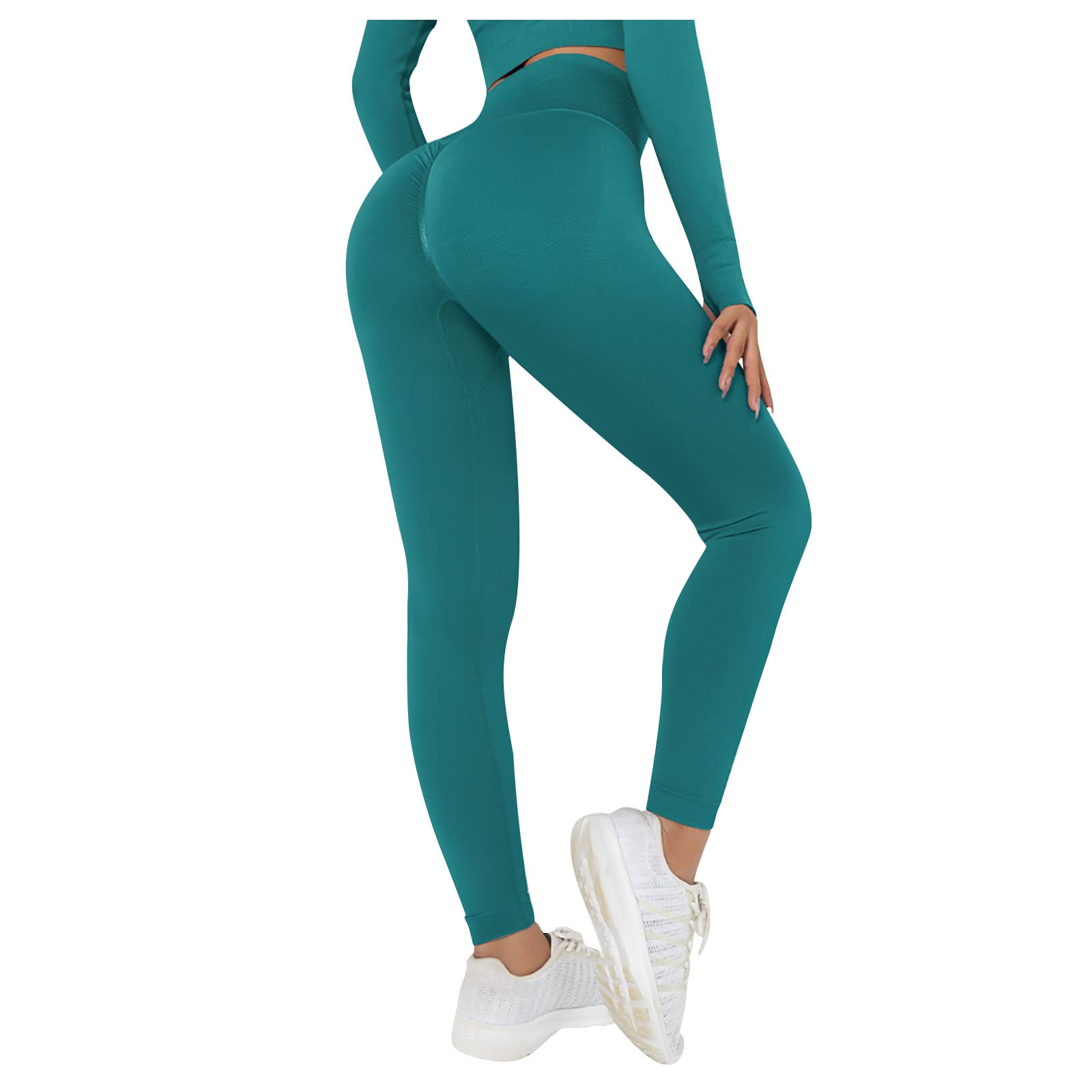 Guvpev Women's High Waist Yoga Pants with Pockets - Tummy Control Workout Leggings for Running, Gym & Lounge Wear