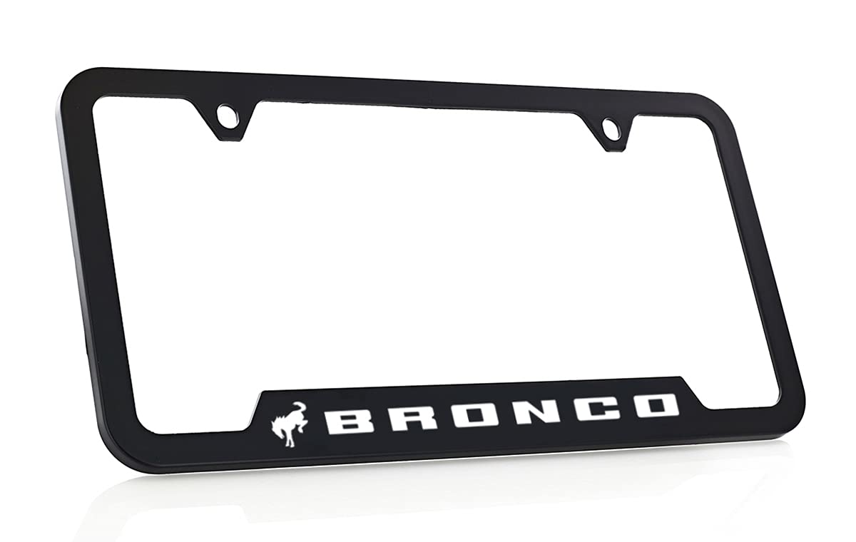 Ford Bronco UV Printed Plastic License Plate Frame - Durable & Weatherproof Car Accessory for Off-Road & Custom Vehicle Styling