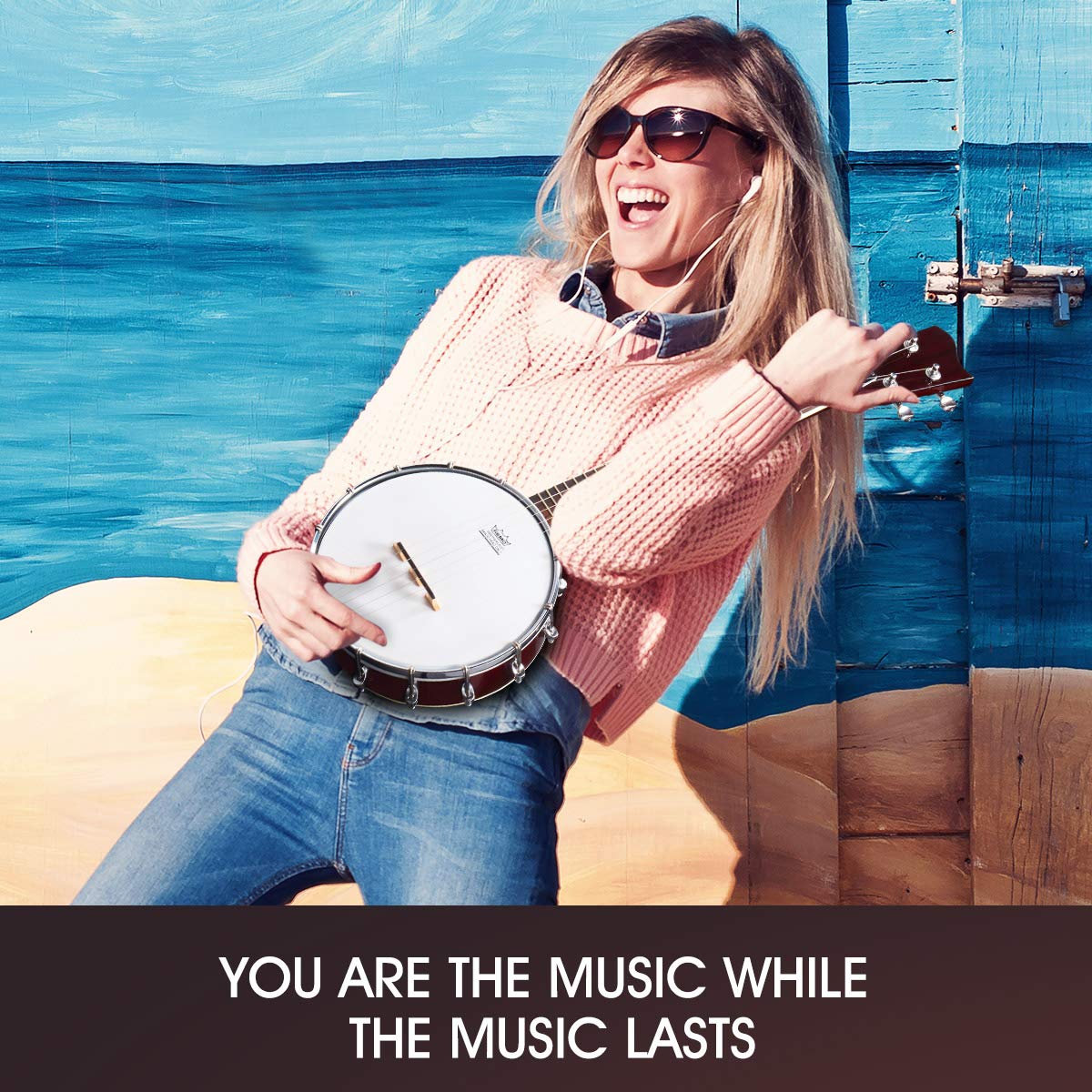 26 Inch Tenor Size Mini Banjo for Beginners & Professionals - 5 Strings with Bag, Strap, Strings, Tuner, Picks, 20 Frets & 12 Brackets - Perfect for Bluegrass, Folk Music & Travel Performances