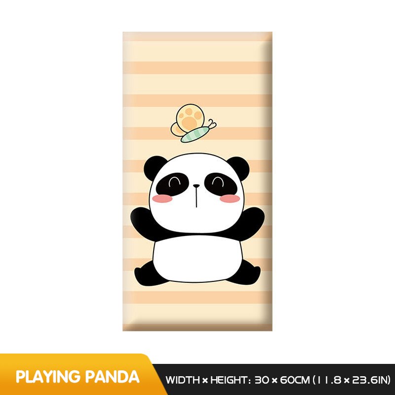 Soft Playful Jungle Panda Wall Cushions for Kids - Safety Padding for Nursery, Playroom & Toddler Bedroom Decor