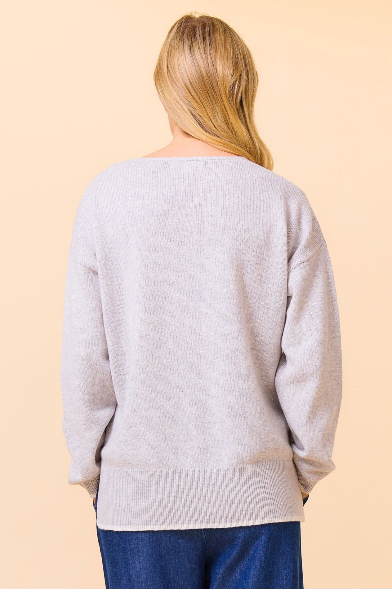 Premium Merino Wool V-Neck Sweater for Men & Women | Soft & Warm Grey Marl Pullover | Perfect for Winter, Office & Casual Wear