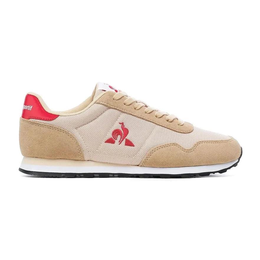 Le Coq Sportif Astra Beige & Red Sneakers - Comfortable Casual Shoes for Men & Women - Perfect for Running, Walking & Everyday Wear