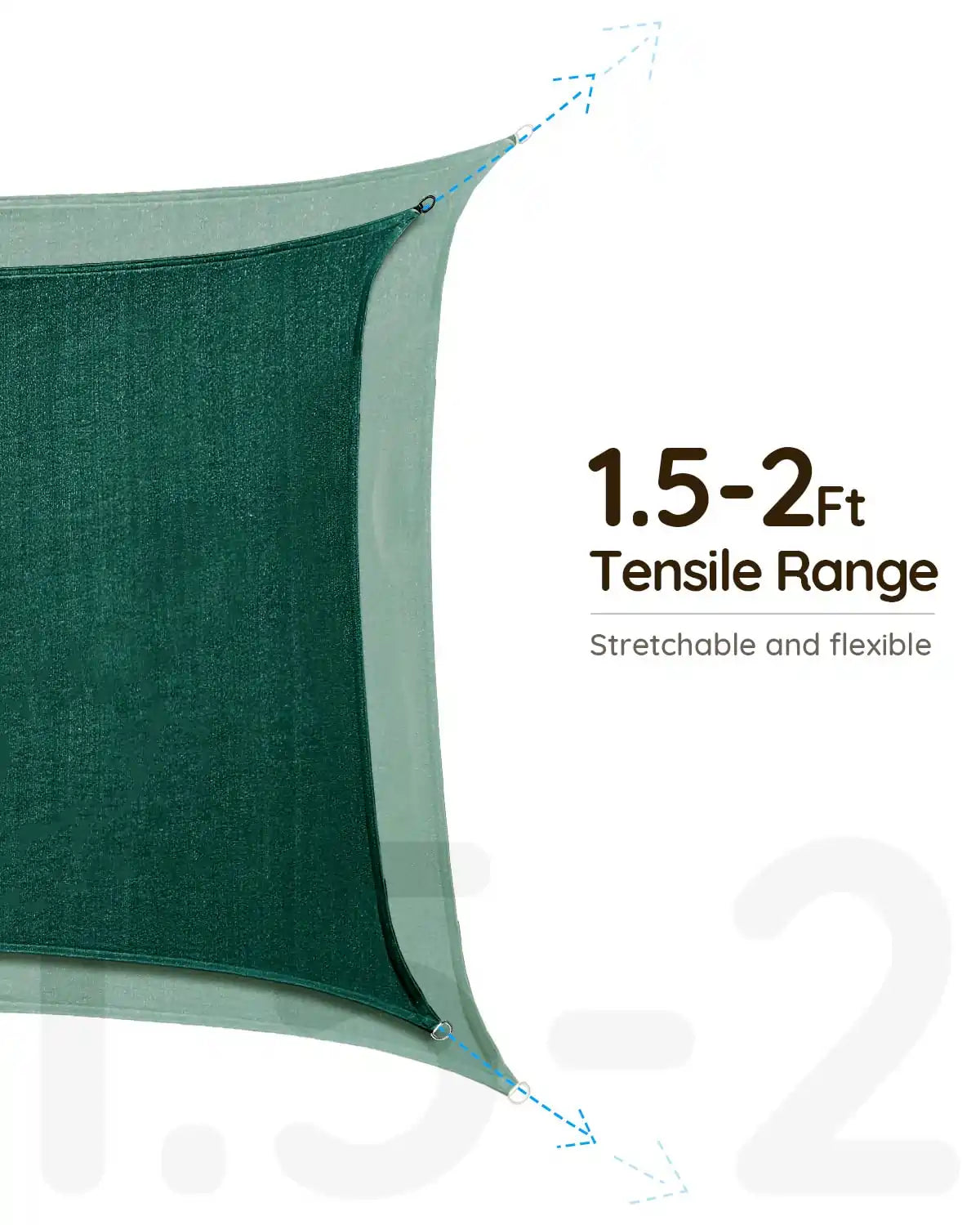 20' x 16' Rectangle UV Resistant Shade Sail - Outdoor Canopy for Patio, Garden, and Pool Area Sun Protection