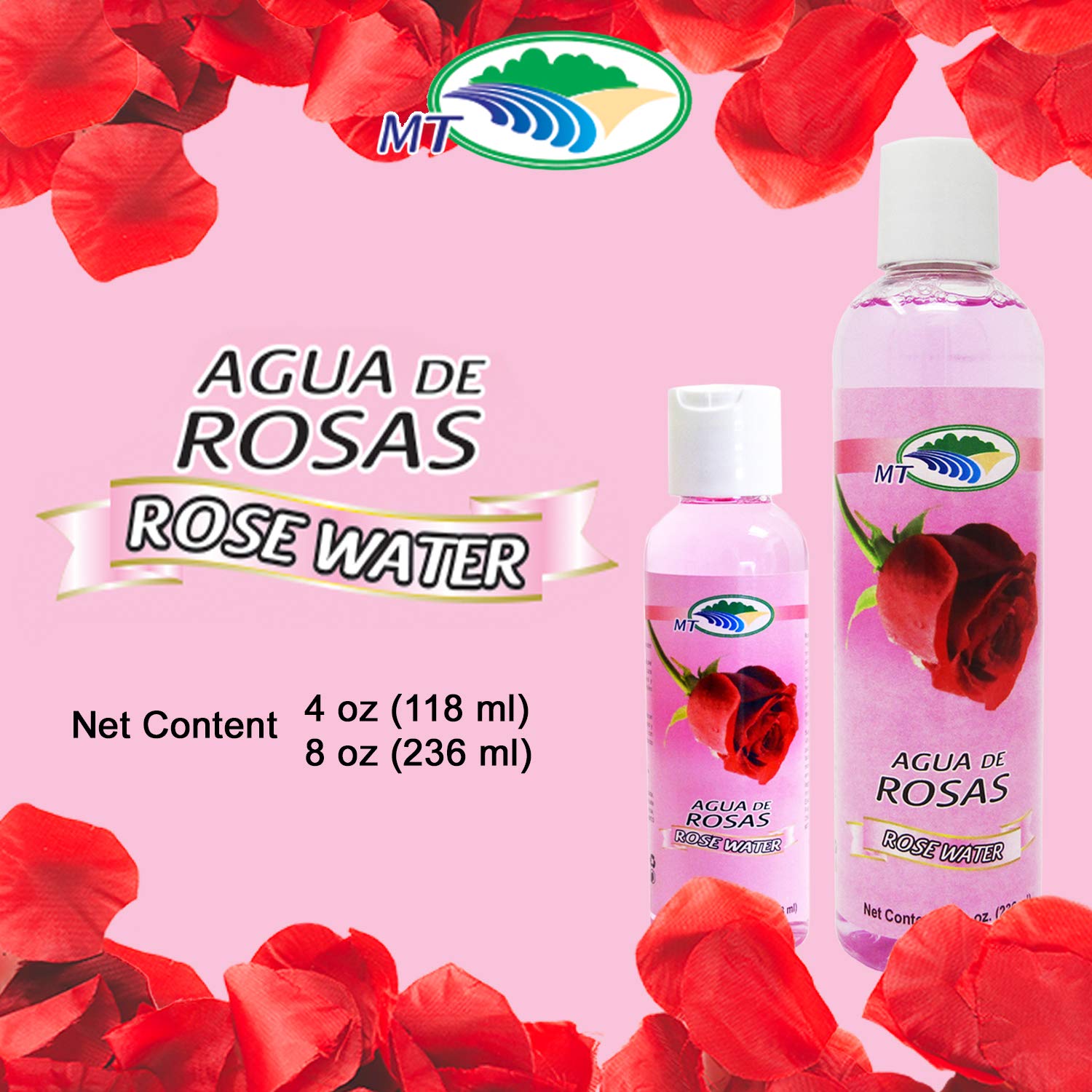 8 Oz Rose Water Facial Toner - Agua De Rosas for Hydrating & Refreshing Skin | Perfect for Daily Skincare Routine & Makeup Prep