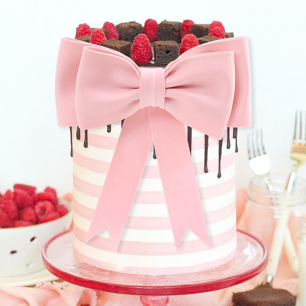 Large Pink Bow Cake Topper for Women - EVA Foam Bowknot Decoration for Birthday, Wedding, Baby Shower & Princess Cakes - Party Supplies & Cake Decorating Kit
