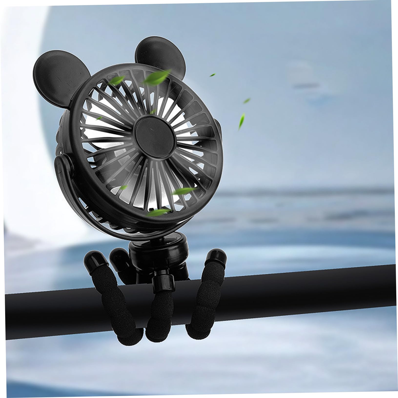 Wakauto 2 Pack Stroller Fan - Portable Rotatable Clip On Fan with Flexible Neck for Baby Stroller, Car Seat & Shopping Cart - Perfect for Outdoor Activities, Travel & Hot Weather