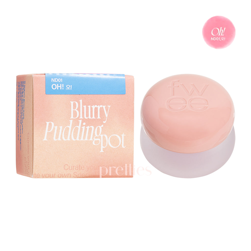Fwee Lip & Cheek Blurring Pudding Pot - 5g Creamy Tint for Natural Flush (ND01 Oh!) - Perfect for Everyday Makeup & On-The-Go Touch Ups