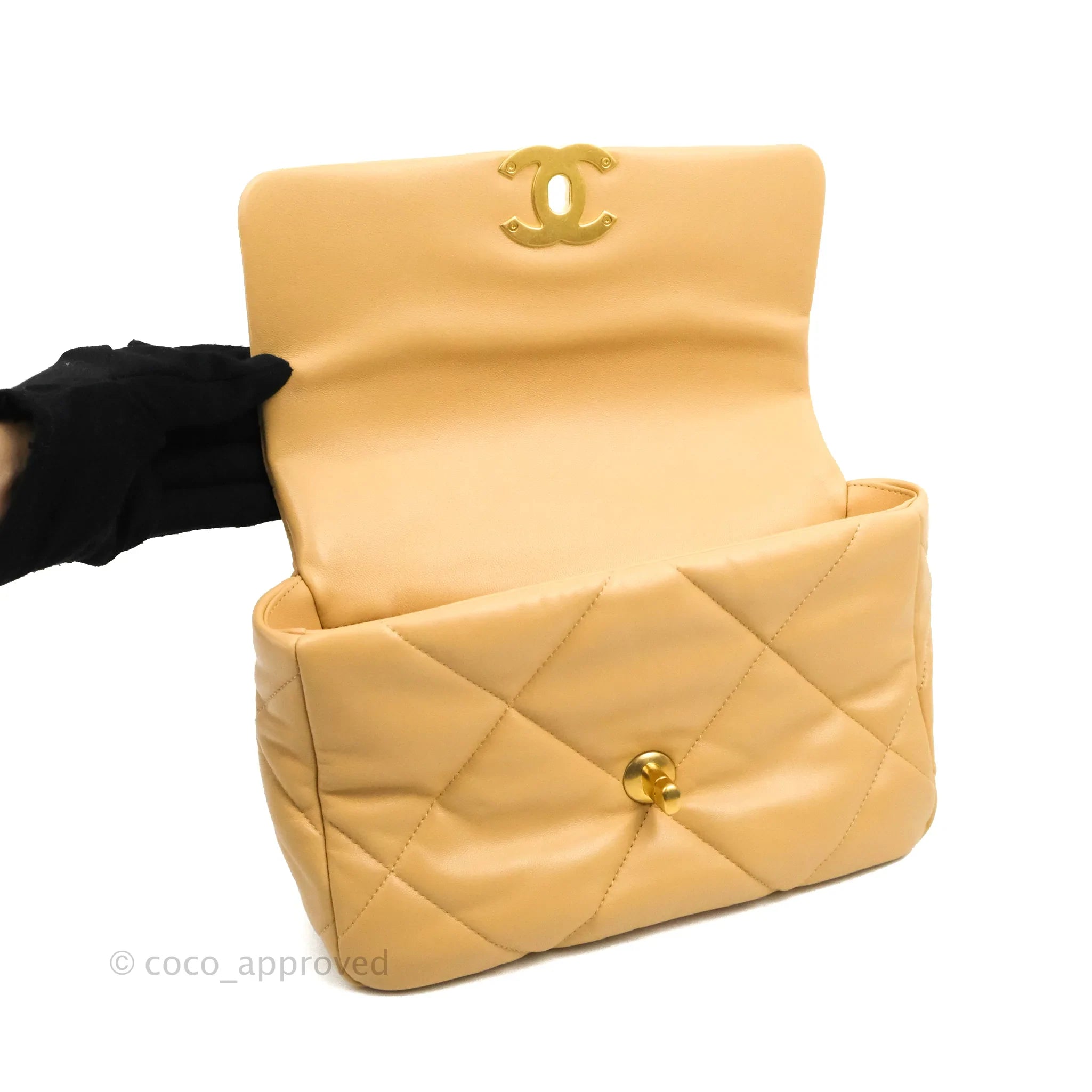 Chanel 19 Small Handbag in Dark Beige with Mixed Hardware - 22C Collection | Luxury Crossbody Bag for Women, Perfect for Date Night & Special Occasions