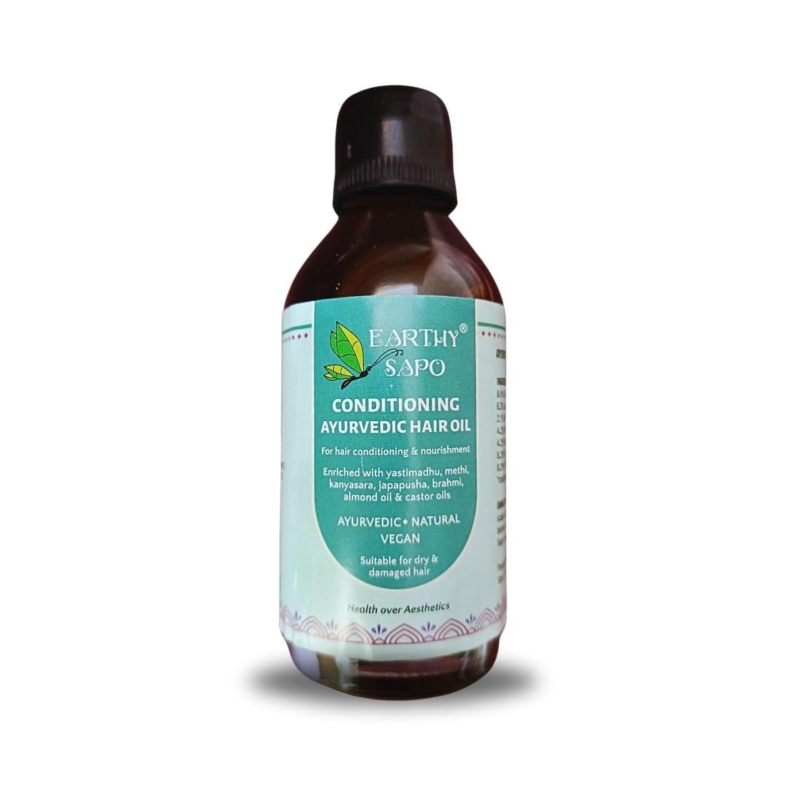 Organic Sapo Handmade Ayurvedic Hair Oil with Natural Ingredients - Deep Conditioning & Nourishing Treatment for Dry, Damaged Hair (100ml) | Perfect for Daily Hair Care & Scalp Massage at Home