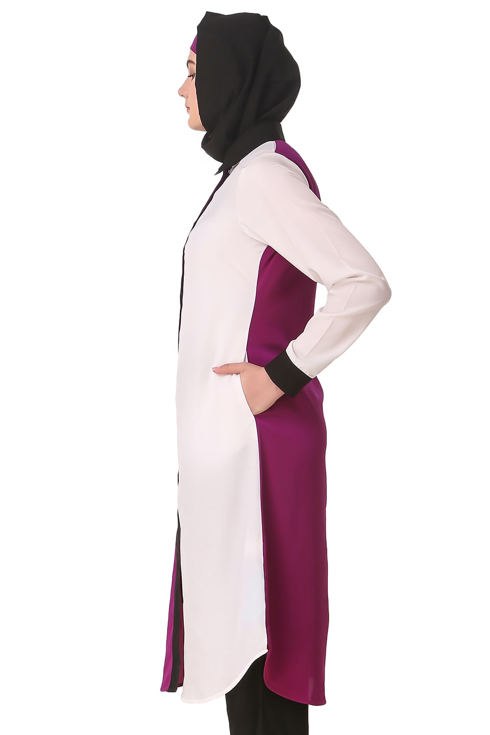 Daliya Women's White & Wine Tunic Top - Elegant Casual Blouse for Work, Party & Everyday Wear | Flowy Loose Fit Summer Tunic Shirt