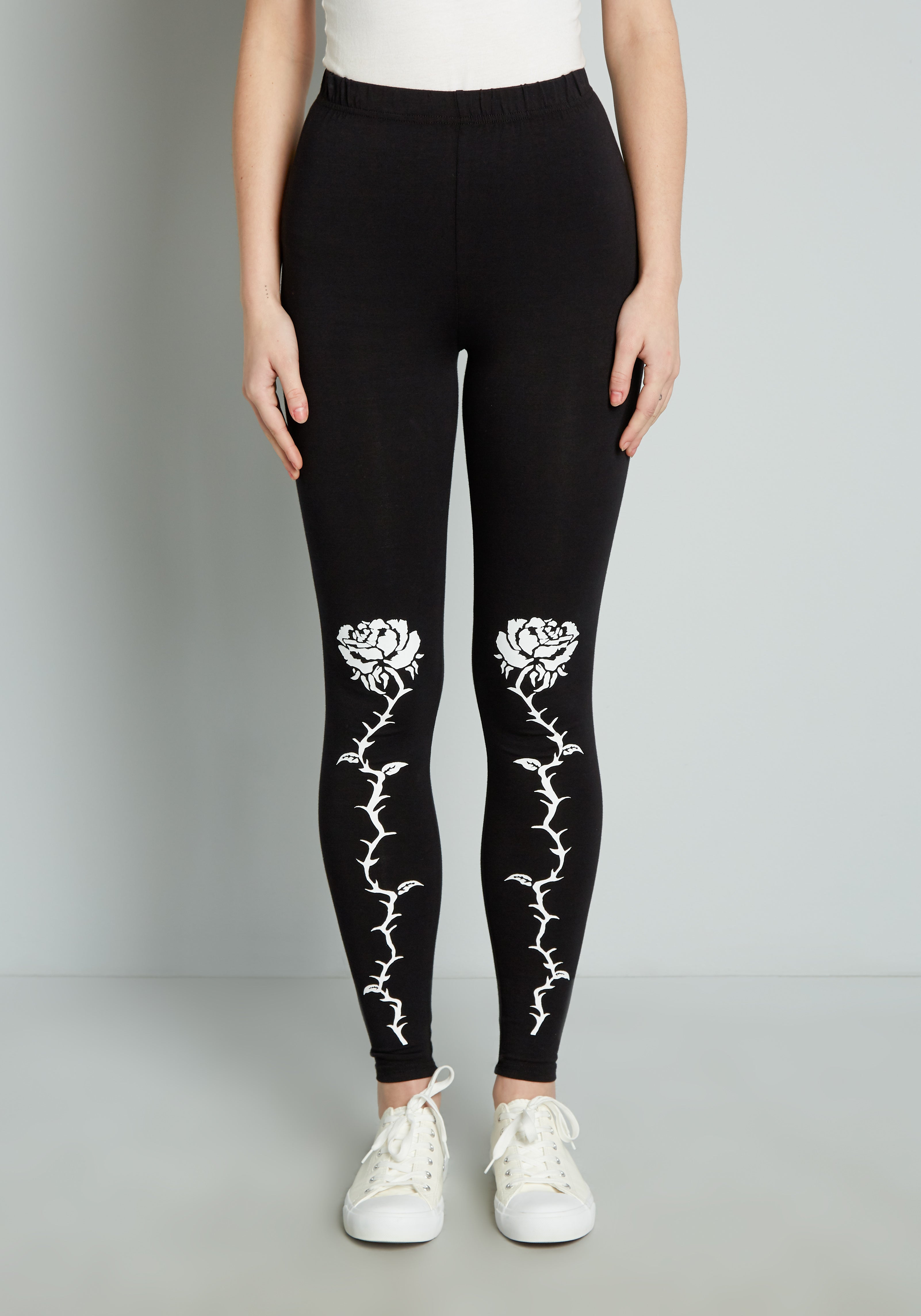 Rose Toward The Sky Leggings - High Waisted Yoga Pants for Women, Floral Print Workout Leggings | Perfect for Yoga, Gym, Running & Lounge Wear