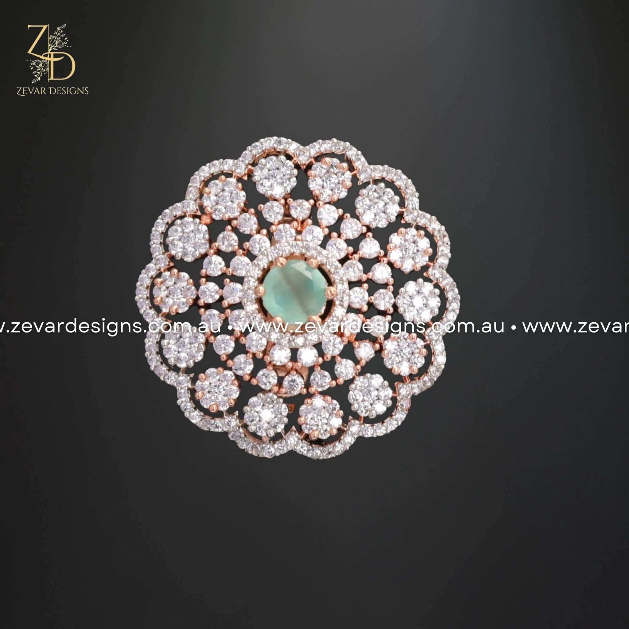 Rose Gold Zircon Ring for Women - Elegant Mint Green Gemstone Jewelry for Engagement, Wedding, Anniversary & Everyday Wear
