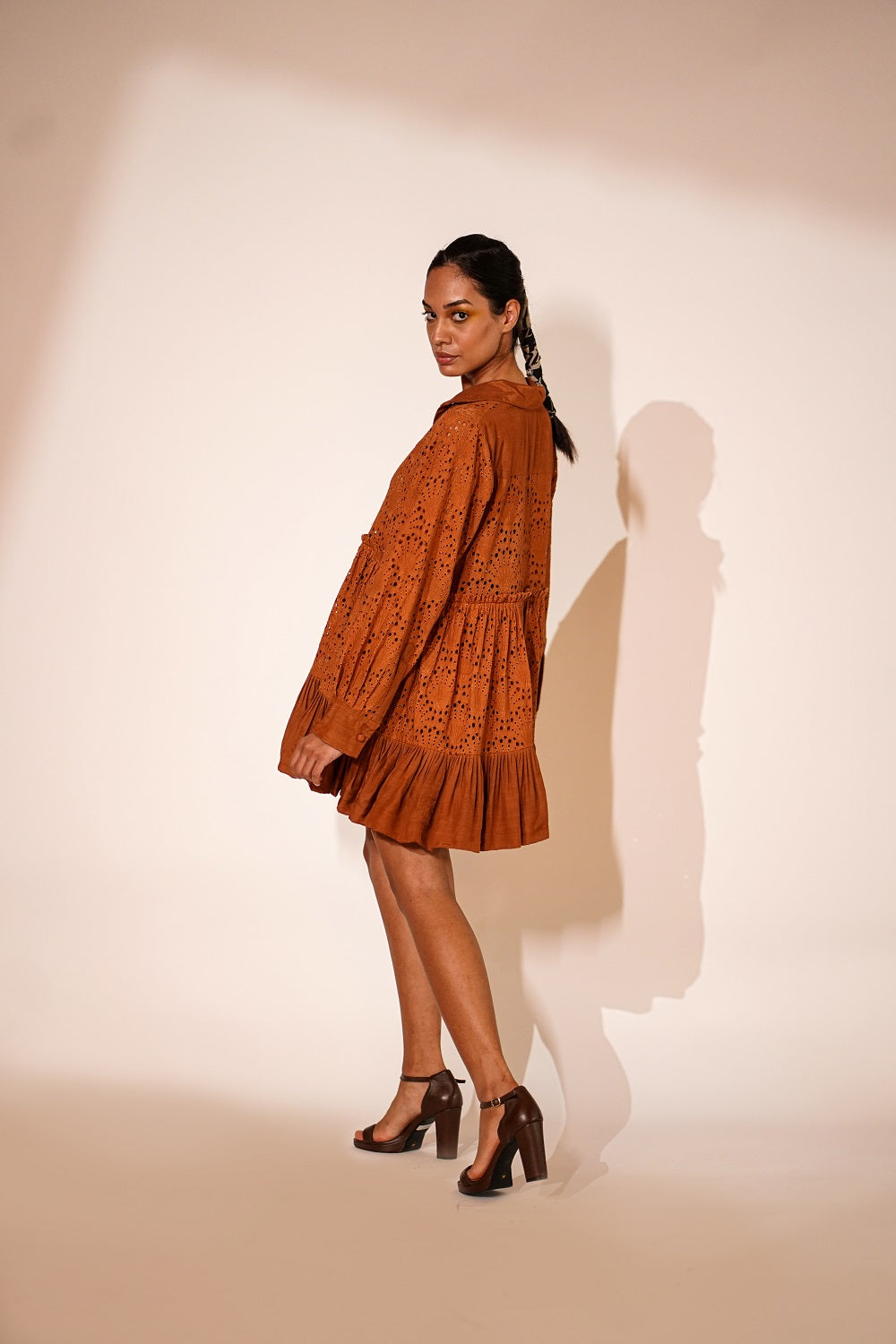 Stylish Rust-Colored Short Dress for Women - Perfect for Casual Outings, Dates & Summer Parties