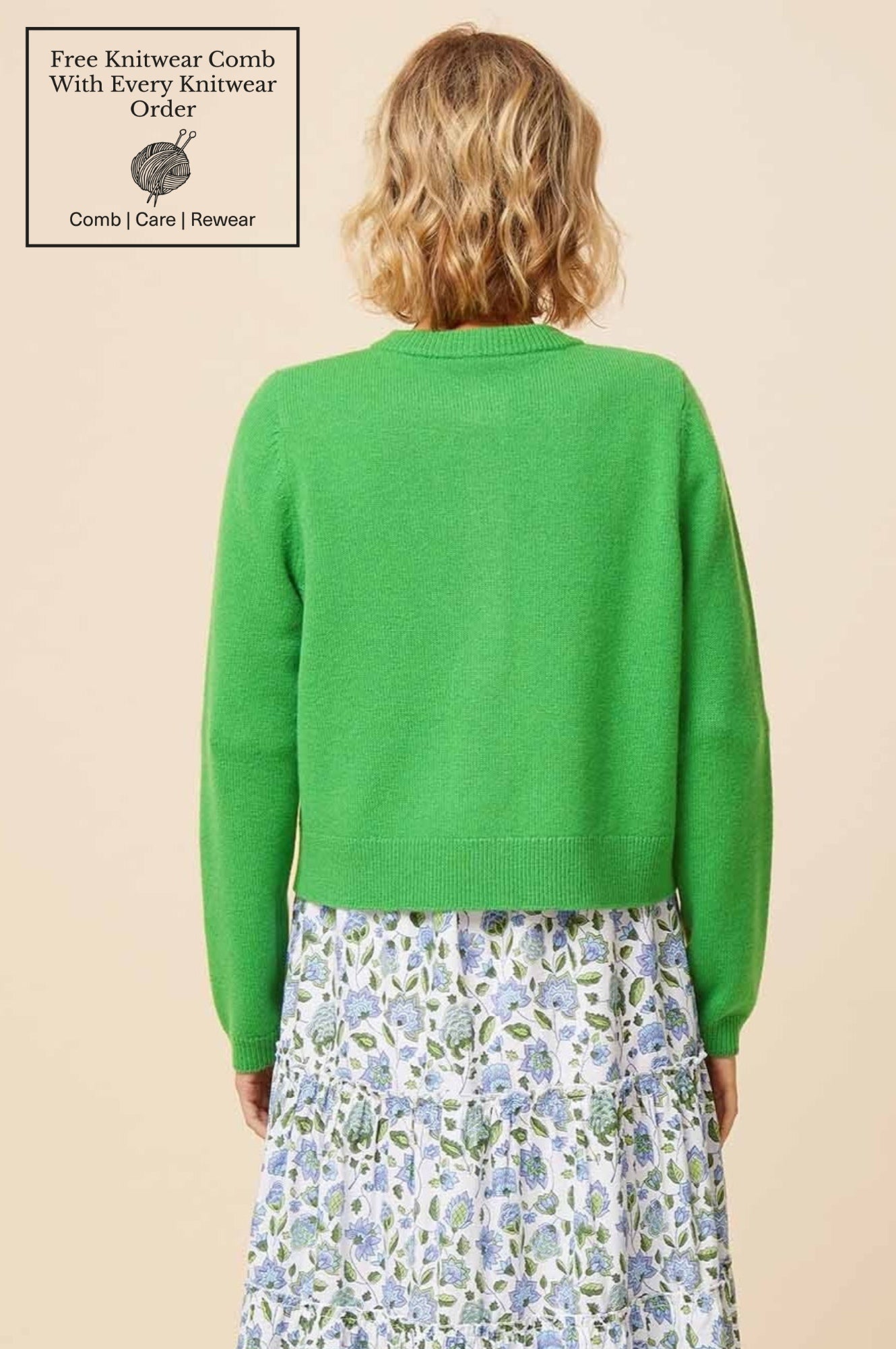 Premium Merino Wool Brittany Cardigan for Women - Soft & Warm Green Knit Sweater | Perfect for Fall, Winter & Cozy Home Wear