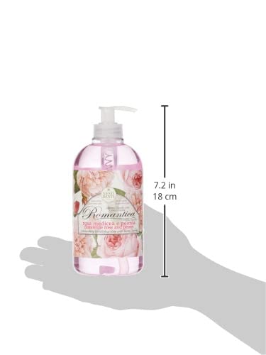 NESTI DANTE Romantica Rose & Peony Liquid Soap 500ml - Luxurious Floral Hand & Body Wash for Spa, Bath & Gift Sets