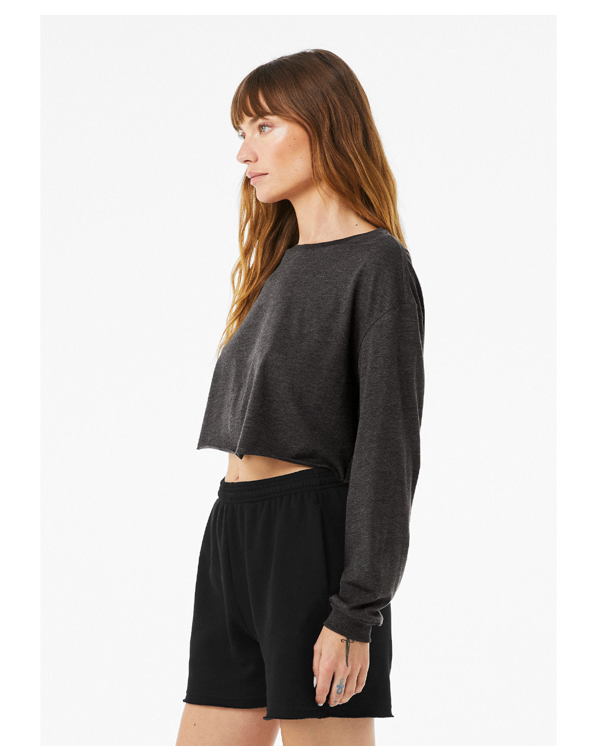 Bella + Canvas 6501B Women's Cropped Long Sleeve T-Shirt - Soft Cotton Tee for Casual Wear, Workout & Layering | Perfect for Everyday Outfits, Yoga & Street Style