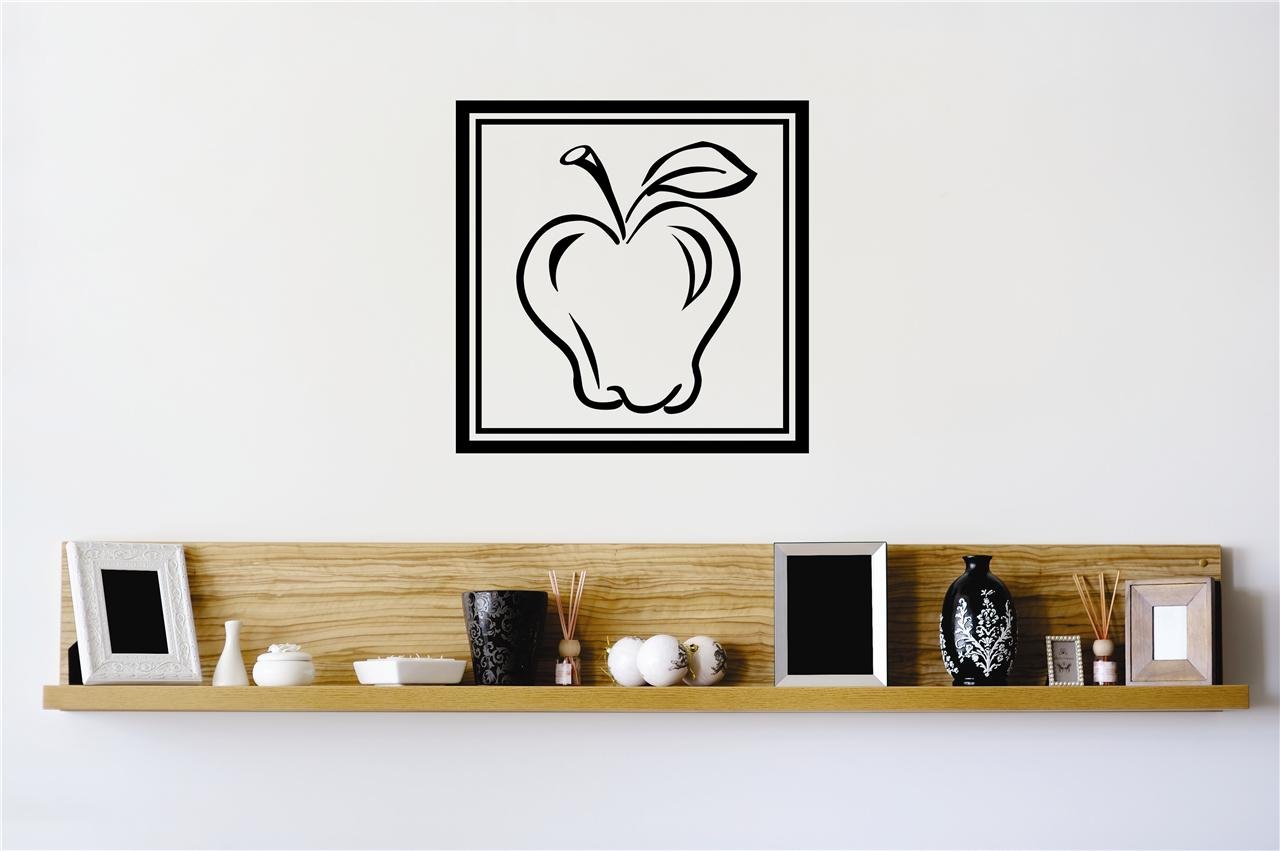 Apple Fruit with Leaf Wall Decals - DIY Removable Home Decor Stickers for Bedroom, Nursery, Kids Room - 27x27 Inch - Perfect for Home Decor, Party Decorations & Wall Art
