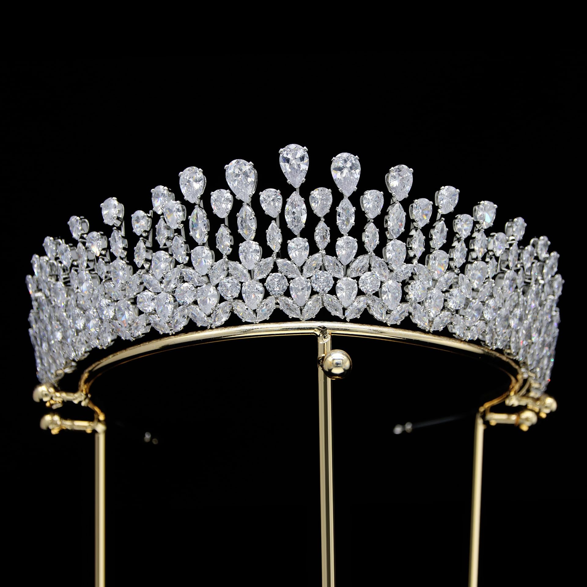 5.3cm Classic Zirconia Wedding Tiara for Women - Elegant Crystal Bridal Crown for Bride, Prom, Party & Special Events | Durable Metal Headpiece with Cubic Zirconia | Perfect for Weddings, Pageants & Formal Occasions