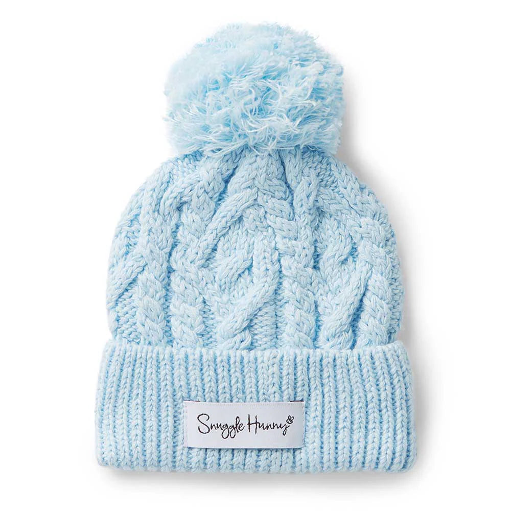 Organic Knit Baby Beanie - Soft & Cozy for Infants & Toddlers - Perfect for Winter Outings & Photo Shoots - Snuggle Hunny Baby Blue