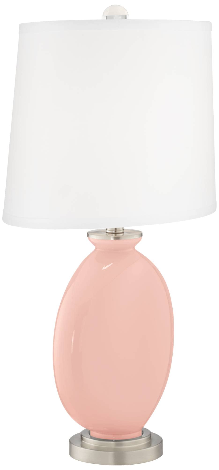 Rose Pink Carrie Table Lamp Set of 2 with Dimmers - Modern Bedside Lighting for Bedroom, Living Room & Office Decor