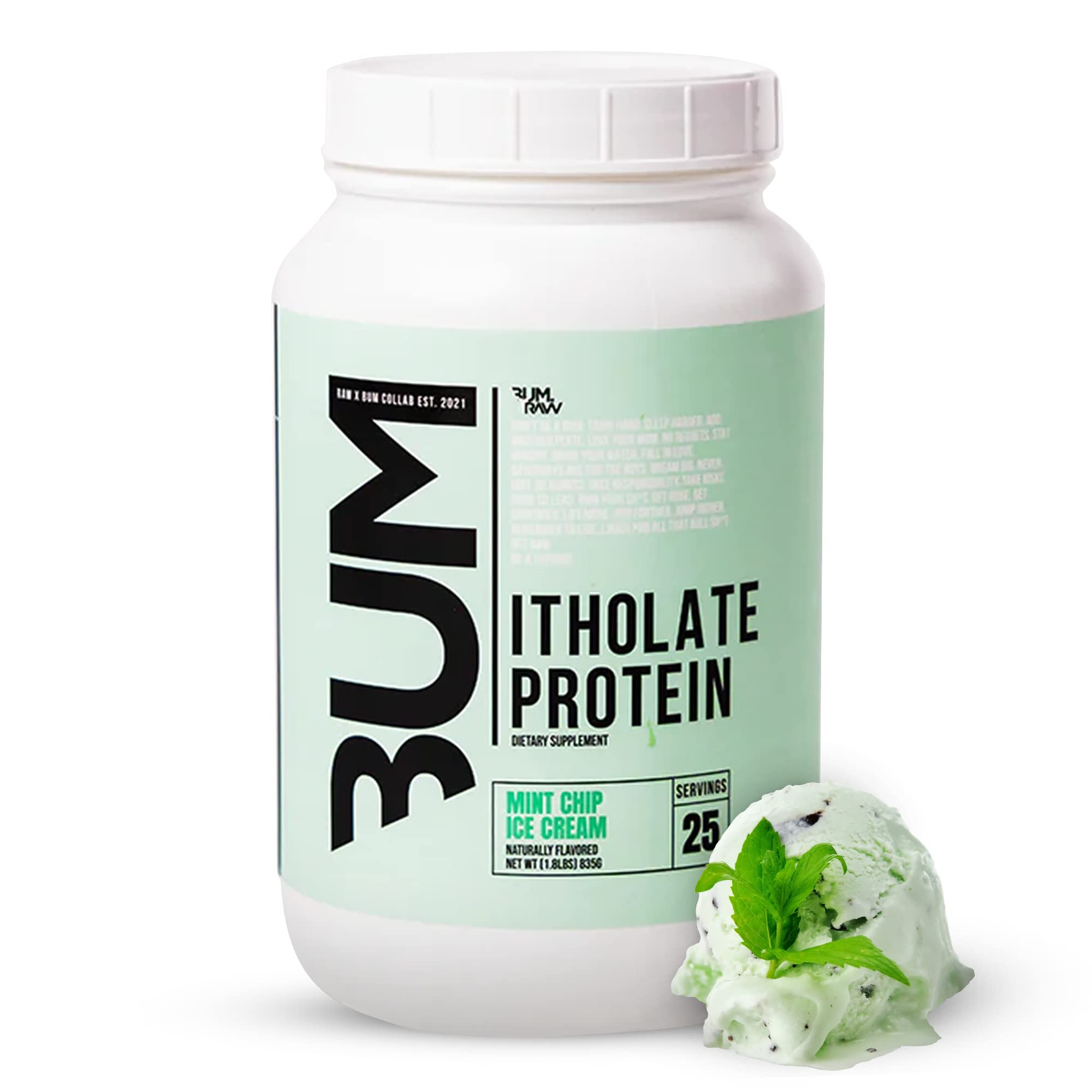 CBUM Itholate RAW Whey Isolate Protein Powder - Mint Chip Ice Cream Flavor | 100% Grass-Fed Whey Protein for Muscle Growth & Recovery | Low-Fat, Low-Carb Sports Nutrition Supplement | 25 Servings for Post-Workout & Fitness Enthusiasts