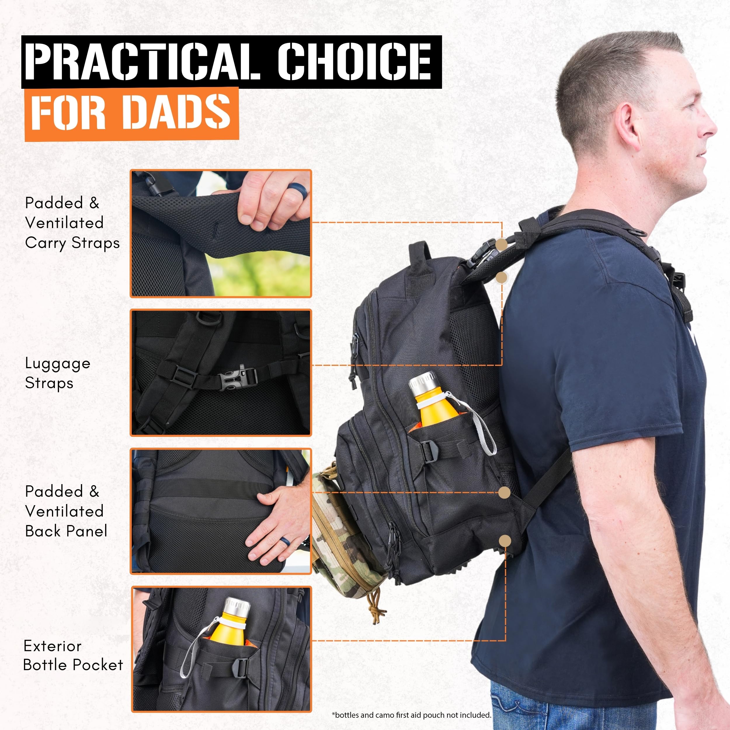 Diaper Backpack for Dads - Stylish & Spacious Baby Essentials Travel Bag with Multiple Pockets | Perfect Baby Shower Gift for New Fathers | Ideal for Daycare, Travel & Family Outings