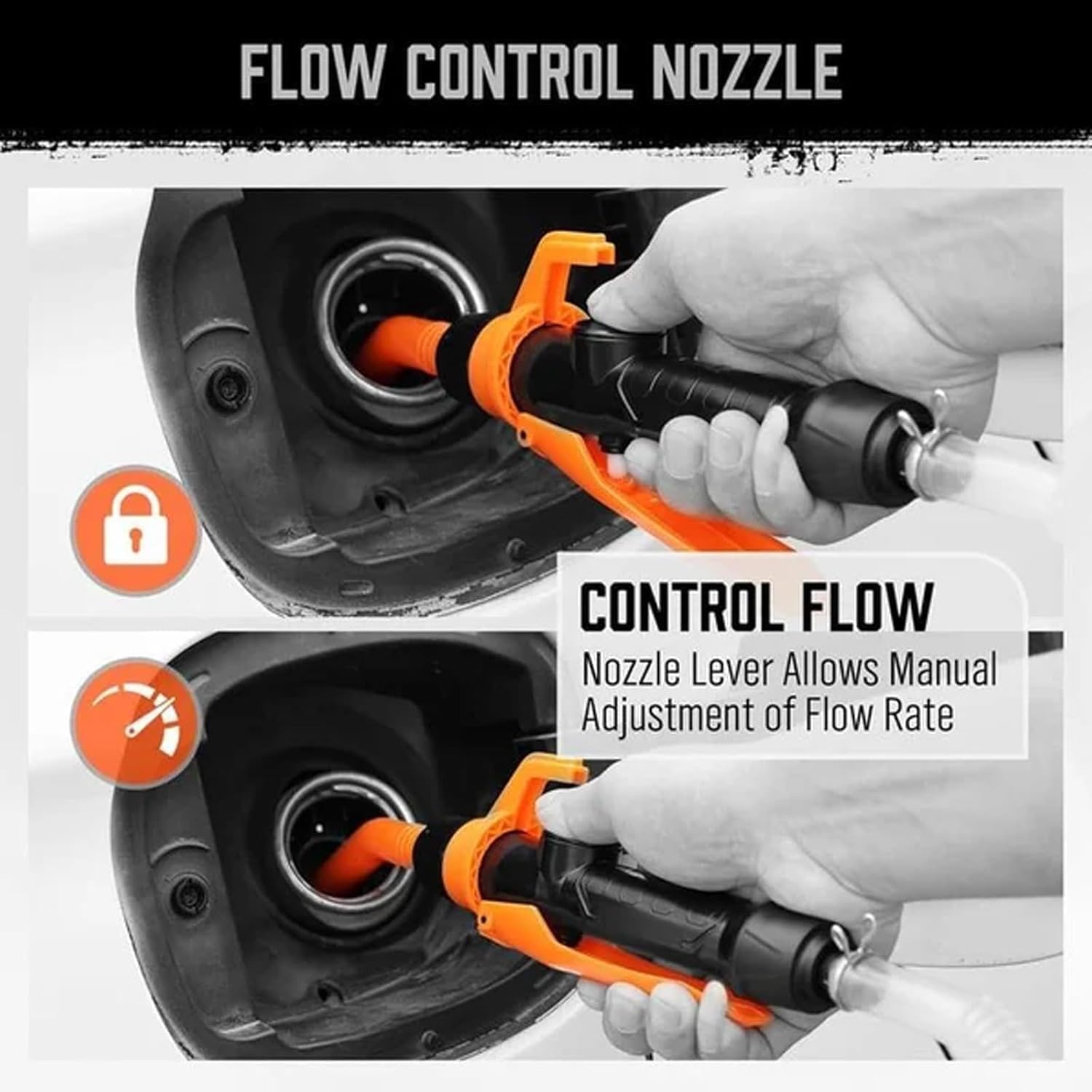 Ivyever Portable Battery Powered Gas Pump - Handheld Fuel Transfer Pump for Gas, Diesel, Water - Easy to Use with Rechargeable Battery - Perfect for Cars, Boats, Lawn Mowers & Emergency Fuel Transfer (Orange)