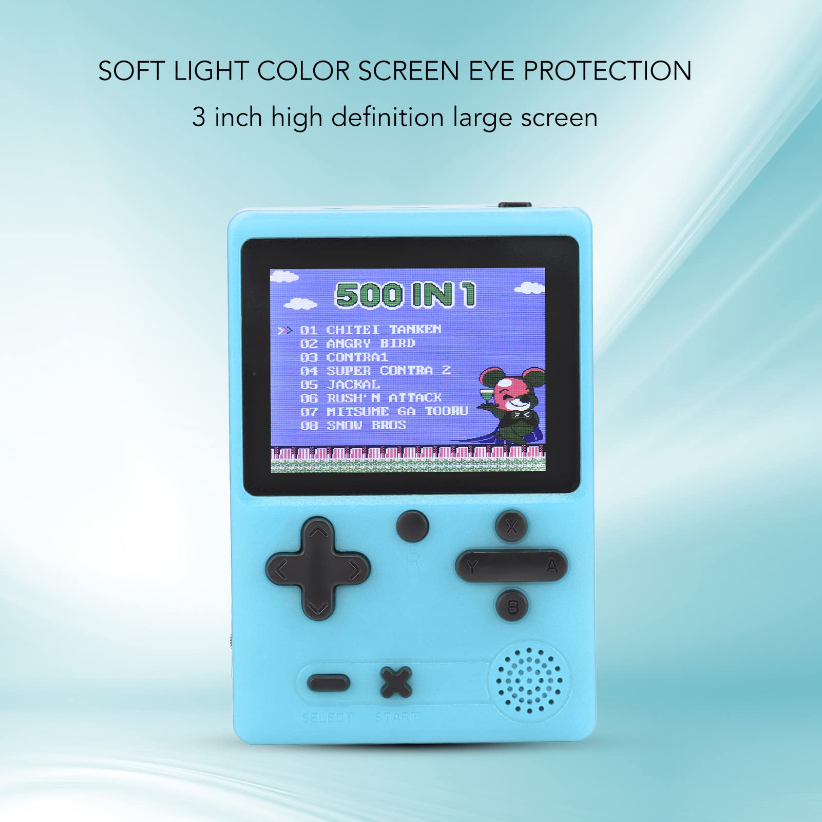 POENVFPO Retro Portable Game Console with 10,000 Preloaded Games - Mini Gaming System for Kids, Adults, and Family Entertainment - Perfect for Travel, Parties, and Nostalgic Gaming (Blue)