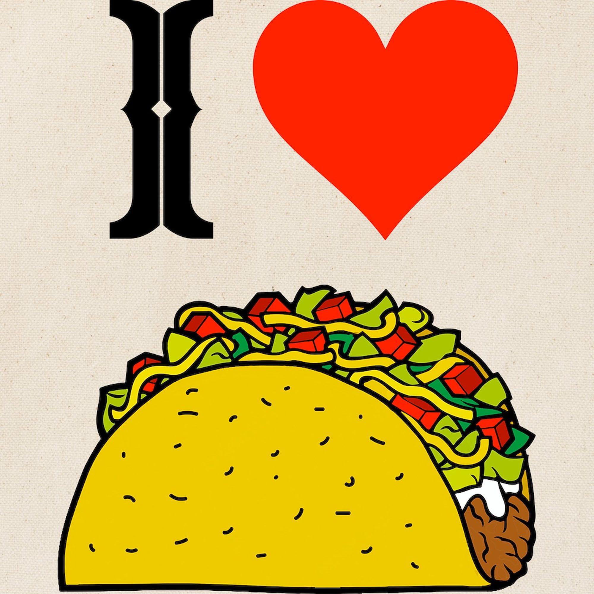 I Heart Taco Natural Canvas Tote Bag - Reusable Grocery Shopping Bag for Women & Men | Eco-Friendly Grocery Hauler, Farmers Market Tote, Beach Bag & Everyday Carry